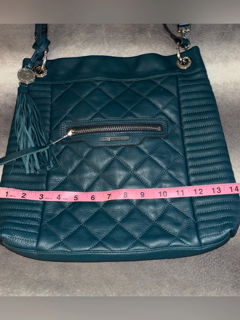 Aimee Kestenberg Serena Teal Leather Quilted Convertible Crossbody Hobo Bag